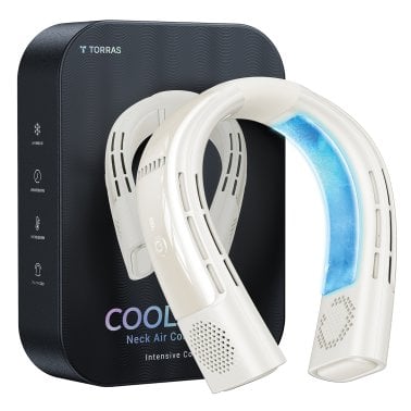 TORRAS® Portable Neck Fan, COOLIFY® 2S Neck Air Conditioner and Heater Bladeless 5,000 mAh Rechargeable (Arctic White)