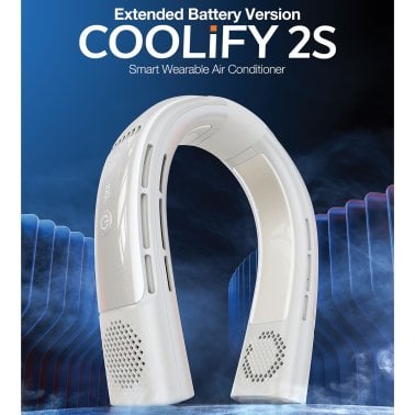 TORRAS® Portable Neck Fan, COOLIFY® 2S Neck Air Conditioner and Heater Bladeless 5,000 mAh Rechargeable (Arctic White)
