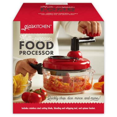 gia'sKITCHEN™ Multipurpose Manual Food Processor, Red and Black