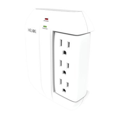 Helios 5-Outlet Wall Tap Surge Protector with 2 USB Charging Ports