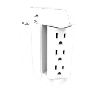 Helios 5-Outlet Wall Tap Surge Protector with 2 USB Charging Ports
