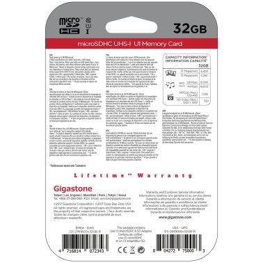 Gigastone® Camera Plus 32-GB UHS-I U1 A1 Class 10 microSD™ Card with Adapter