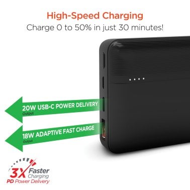 HyperGear® USB-C® Fast Charge Power Bank for iPhone® and Android™ (20 Amp)