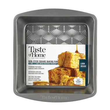 Taste of Home® 2-Piece 8-In. Non-Stick Metal Square Baking Pan Set, Ash Gray