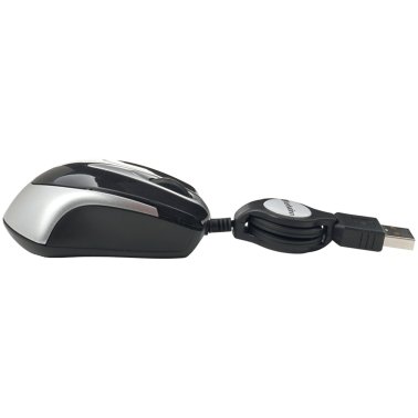 Verbatim® Metro Series Corded Optical Computer Mouse, Mini Travel, 3 Buttons, USB 2.0 (Black)