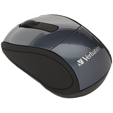 Verbatim® Cordless Optical Computer Mouse, Mini Travel, 3 Buttons, 2.4 GHz (Graphite)