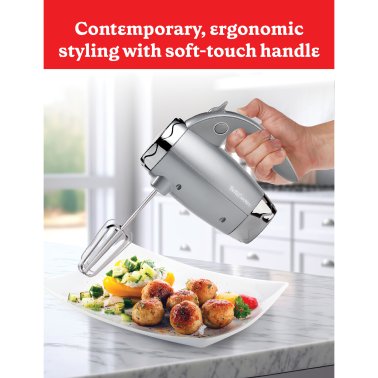 Betty Crocker® 7-Speed Corded Electric Power Up™ Hand Mixer with Stand (Silver)