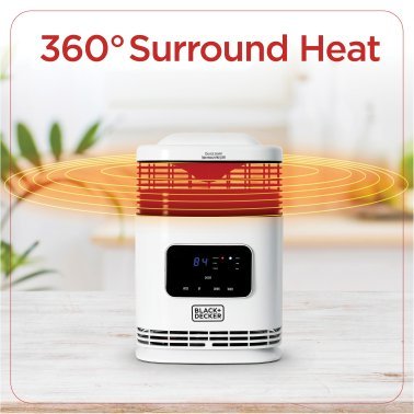 BLACK+DECKER™ 1,500-Watt-Max Mini 360° Surround Heater with Digital Display and Remote
