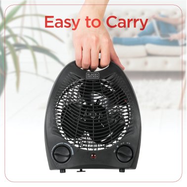 BLACK+DECKER™ 1,500-Watt-Max Personal Desktop Heater with Fan Setting (Black)