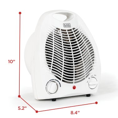 BLACK+DECKER™ 1,500-Watt-Max Personal Desktop Heater with Fan Setting (White)