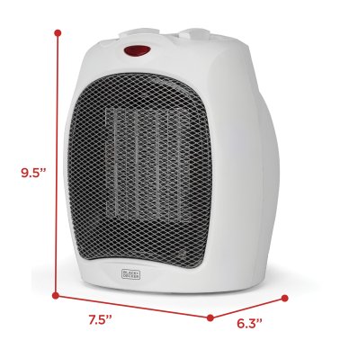 BLACK+DECKER™ 1,500-Watt-Max Desktop Ceramic Heater with Fan Setting (White)