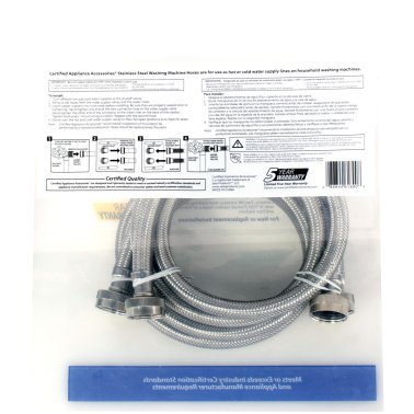 Certified Appliance Accessories 2 pk Braided Stainless Steel Washing Machine Hoses, 6ft