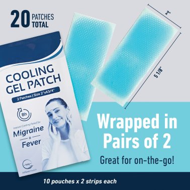AllSett Health® Cooling Patches Soft Gel Sheets, 20 Pack