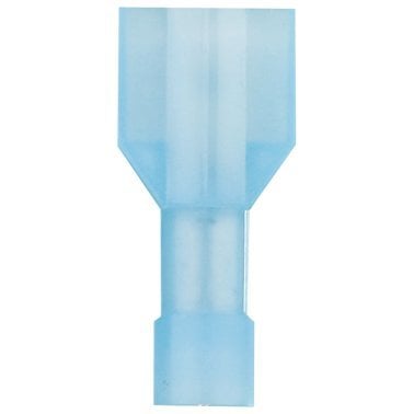 Install Bay® Nylon Fully Insulated Male Quick Disconnects, 100 Count (16–14 Gauge; Blue)