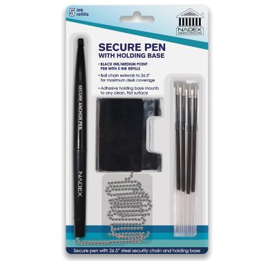 Nadex Coins™ Ball and Chain Security Pen Set (1 Pen; Black)