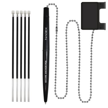 Nadex Coins™ Ball and Chain Security Pen Set (12 Pen; Black)