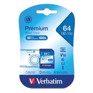 Verbatim® 64-GB Class 10, UHS-1 V10 U1 Premium SDXC™ Memory Card