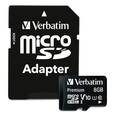 Verbatim® Class 10 microSDHC™ Card with Adapter (8 GB)