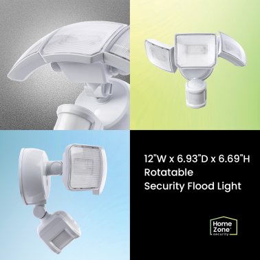Home Zone Security® Smart SMD 3-Light Motion Sensing LED Outdoor Flood Light, 3,500 Lumens