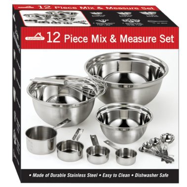 EuroHome 12-Piece Stainless Steel Mix and Measure Set