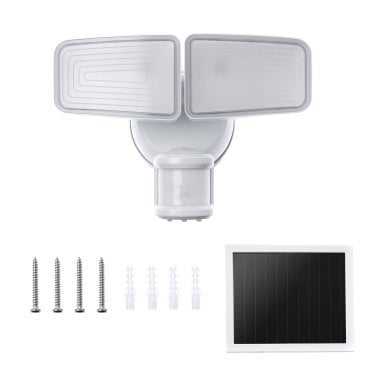 Home Zone Security® SMD Linkable 2-Light Motion-Sensing Solar-LED Flood Light, 1,500 Lumens, 2 Pack