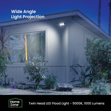 Home Zone Security® 1,000-Lumen Twin-Head Motion-Activated Battery-Operated LED Security Lights, 2 Pack