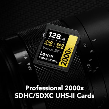 Lexar® Professional 2000x SDHC™/SDXC™ UHS-II Card (128 GB)