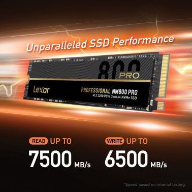 Lexar® Professional NM800 PRO with Heatsink M.2 2280 PCIe® Gen4x4 NVMe® SSD (2 TB)