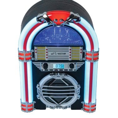 Victor® Broadway Desktop Jukebox with CD Player, Bluetooth®, and FM Radio, VDTJ-1500-BK