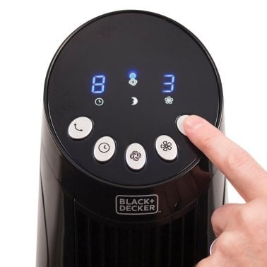 BLACK+DECKER™ 3-Speed 45-Watt 36-In. Digital Oscillating Tower Fan with Remote, BFTR36B
