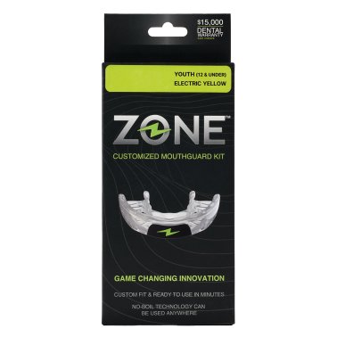 Zone Mouthguard Impact EVA and PVS Athletic Mouthguard, No Flavor (Adult; Electric Yellow)