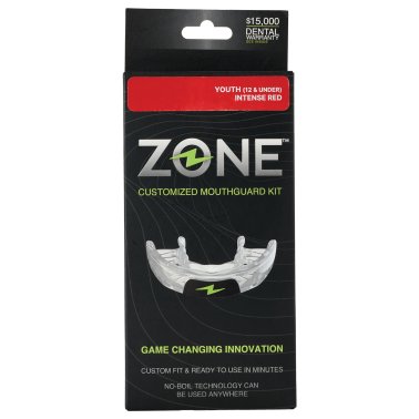 Zone Mouthguard Impact EVA and PVS Athletic Mouthguard, No Flavor (Youth; Intense Red)