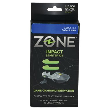 Zone Mouthguard Impact EVA and PVS Athletic Guard Starter Kit, No Flavor (Adult; Cobalt Blue)