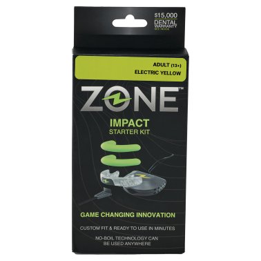 Zone Mouthguard Impact EVA and PVS Athletic Guard Starter Kit, No Flavor (Adult; Electric Yellow)