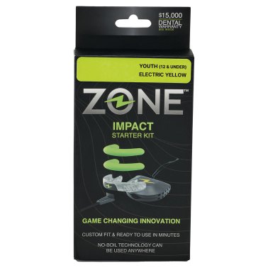 Zone Mouthguard Impact EVA and PVS Athletic Guard Starter Kit, No Flavor (Youth; Electric Yellow)