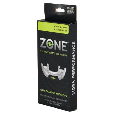 Zone Mouthguard Impact EVA and PVS Athletic Mouthguard, No Flavor (Youth; Electric Yellow)