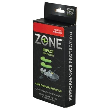 Zone Mouthguard Impact EVA and PVS Athletic Guard Starter Kit, No Flavor (Adult; Intense Red)