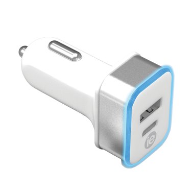 iEssentials® 3.4-Amp USB and USB-C® Car Charger with Charge and Sync