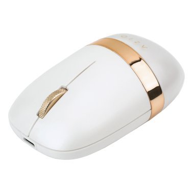 Azio IZO Cordless Optical Computer Mouse, Ergonomic, 3 Buttons, Bluetooth® 3.0/5.0/2.4G RF-USB (White Blossom)