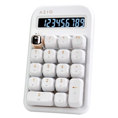 Azio IZO Wireless Numeric Keypad and Calculator for Mac® and PC Laptops, Backlit, IN103-US (White Blossom)
