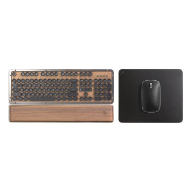 Azio Retro Classic Bluetooth®/USB Hybrid Computer Keyboard for Mac® and PC, Backlit (Elwood Wood)