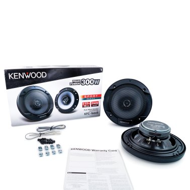 KENWOOD® Sport Series KFC-1666S 6.5-In., 300-Watt-Max 2-Way Full-Range Coaxial Speakers, Black, 2 Pack