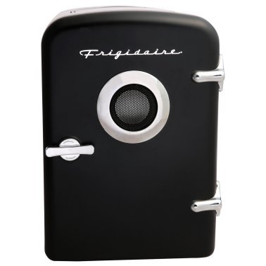 Frigidaire® 6-Can Retro Portable Beverage Refrigerator with Bluetooth® Speaker (Black)