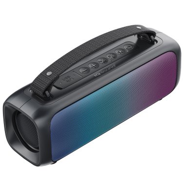 IQ Sound® Portable Bluetooth® 2.0-Channel Speaker with RGB Light Panel and Speakerphone, True Wireless, Black, IQ-3520RGB