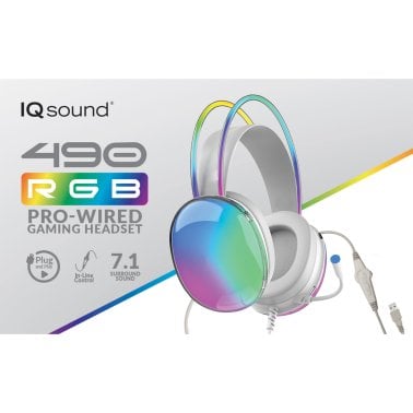 IQ Sound® Wired RGB Gaming Headset with 7.1 Surround Sound and Microphone
