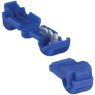 Install Bay® T-Tap Insulation Displacement Connectors, 100 Count (16–14 Gauge; Blue)