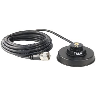 Tram® 3-1/4-Inch Black Zinc NMO Magnet Mount with RG58 Coaxial Cable and UHF PL-259 Connector
