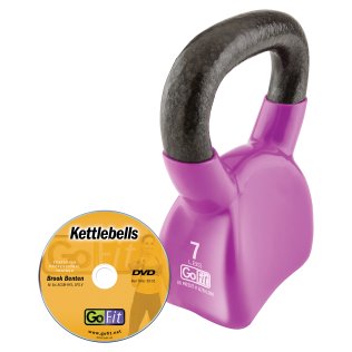 GoFit® 7-Lb. Contour Kettlebell with DVD, Purple