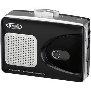 JENSEN® Stereo USB Cassette Player with Built-in Speaker and Encoding to Computer