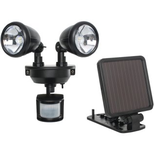 MAXSA® Innovations Solar-Powered Dual-Head LED Security Spotlight, Black